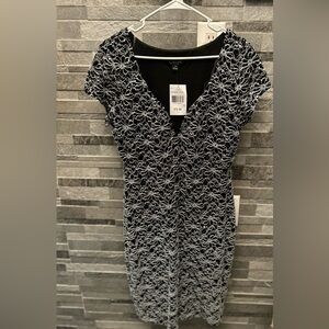 Elegant Black and White Lace Dress